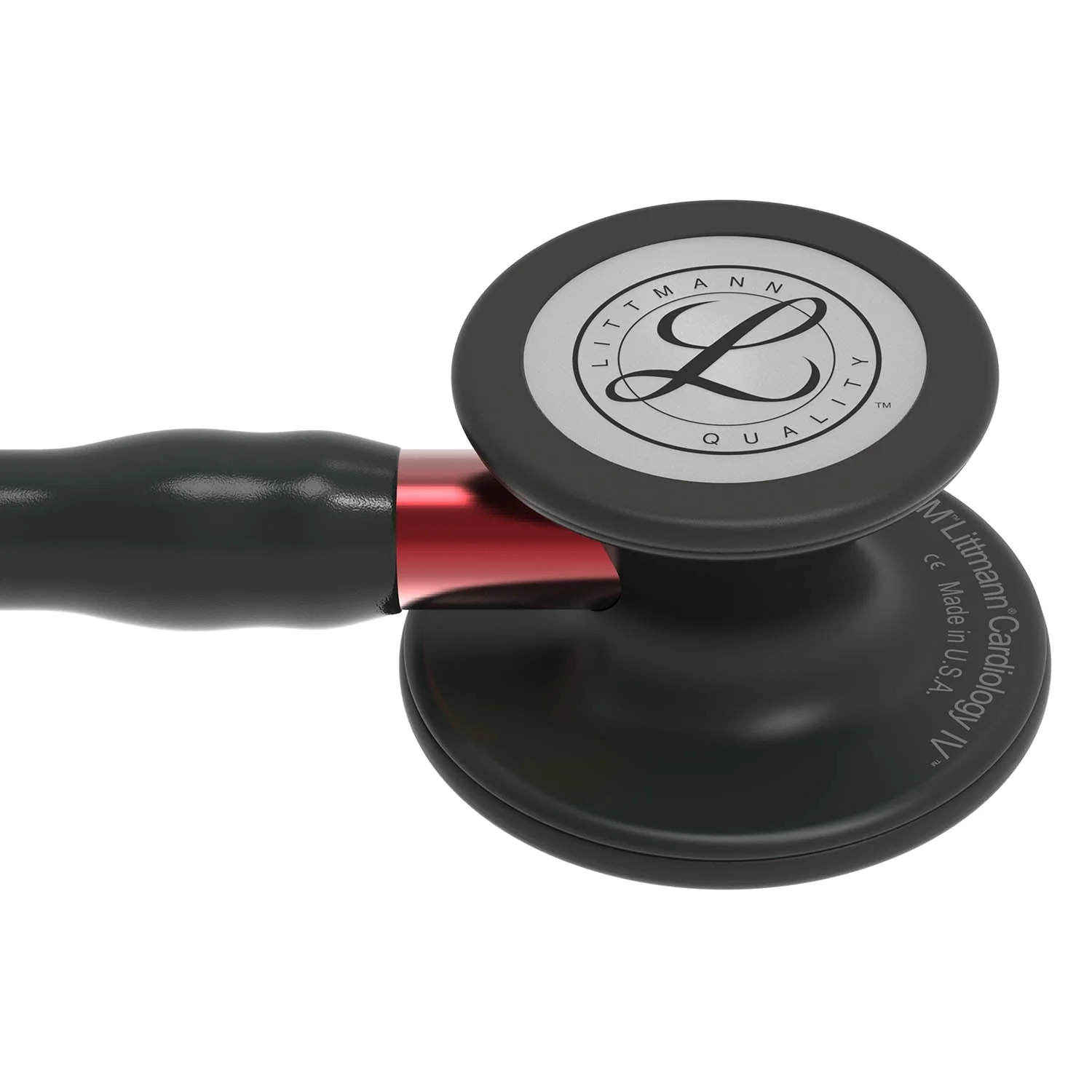 Littmann Cardiology IV Diagnostic Stethoscope: Black & Black - Red Stem 6200 - Image 5