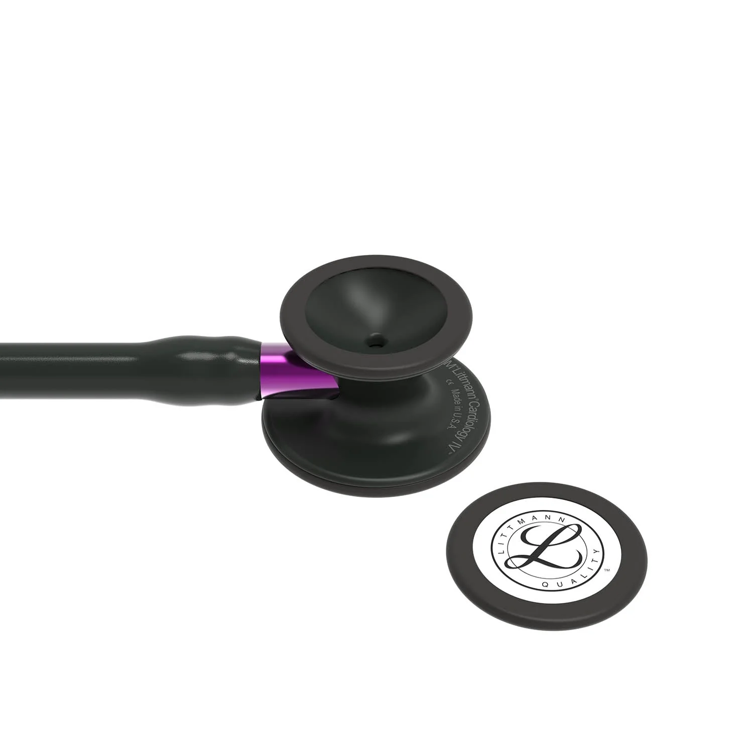 Littmann Cardiology IV Diagnostic Stethoscope: Black & Black - Violet Stem 6203 - Image 3