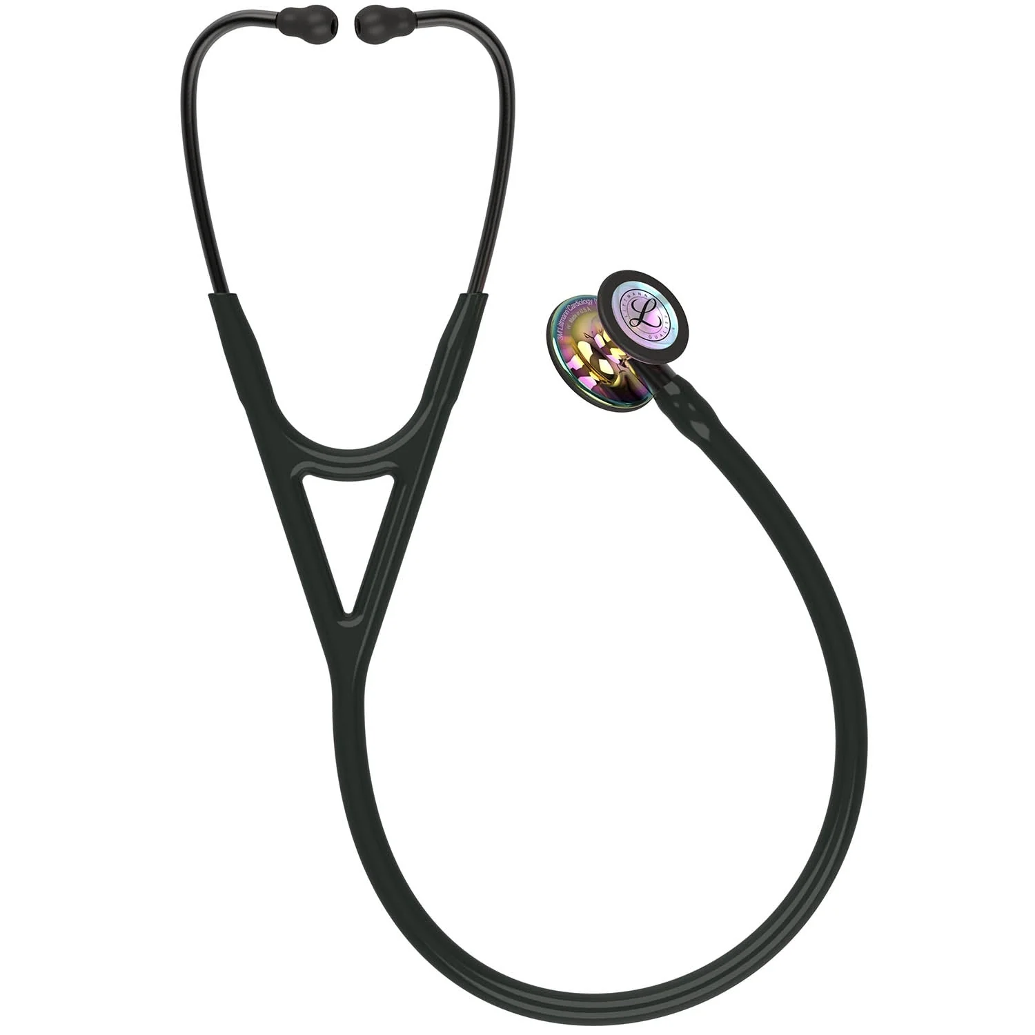 Littmann Cardiology IV Diagnostic Stethoscope: High Polish Rainbow & Black - Smoke Stem 6240 - OVER ENGRVED - Image 4
