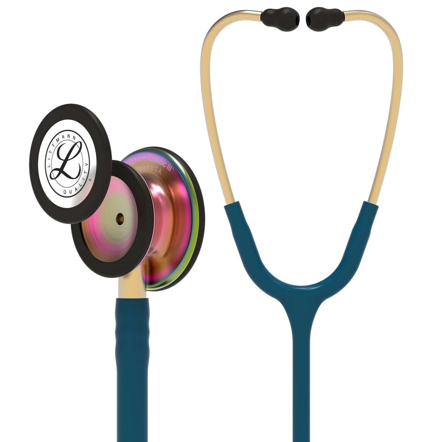 Littmann Classic III Monitoring Stethoscope: Caribbean Blue Rainbow 5807 - Image 3