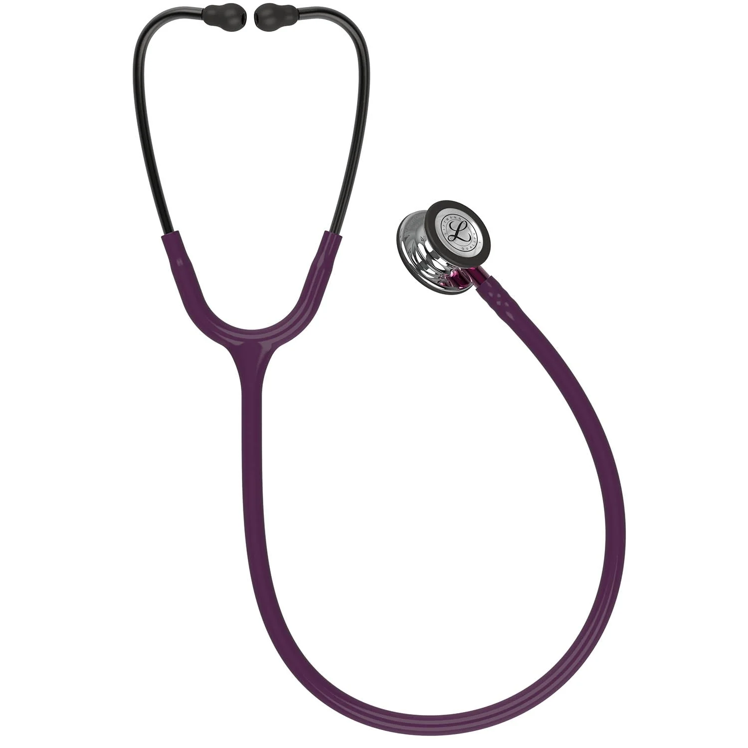 Littmann Classic III Monitoring Stethoscope: Mirror & Plum - Pink Stem 5960 - OVER ENGRAVED - Image 4